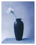 FIORE IN VASO BLU (DELLA DISTANZA E DELL'ASSENZA) - olio (2006)